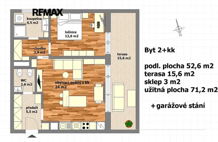 Pronájem bytu 2+kk, Praha - Jinonice, Laténská, 68 m2