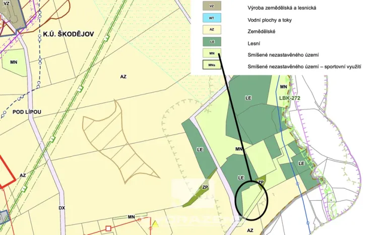 Prodej pole, Příkrý - Škodějov, 2448 m2