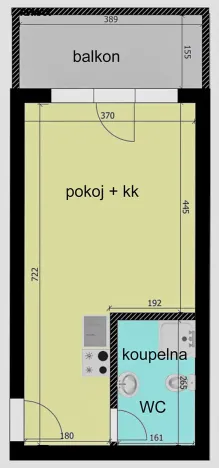 Pronájem bytu 1+kk, Velký Osek, Revoluční, 26 m2
