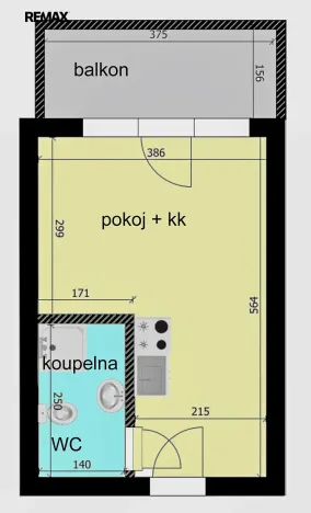 Pronájem bytu 1+kk, Velký Osek, Revoluční, 21 m2