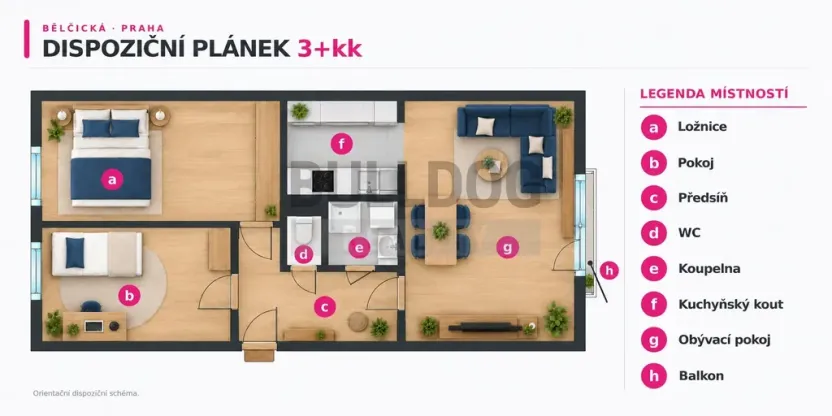 Prodej bytu 3+kk, Praha - Záběhlice, Bělčická, 54 m2