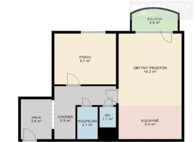 Prodej bytu 2+kk, České Budějovice, J. Bendy, 43 m2