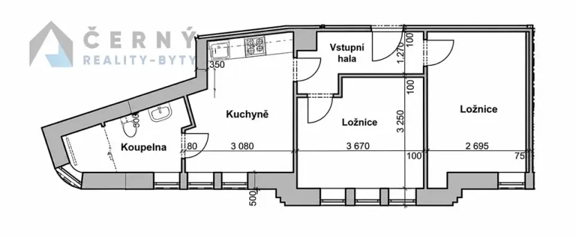 Pronájem bytu 2+1, Liberec, Liliová, 45 m2