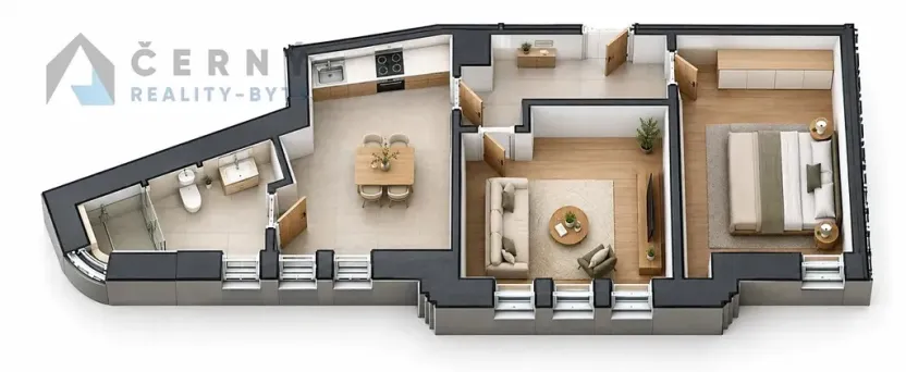 Pronájem bytu 2+1, Liberec, Liliová, 45 m2