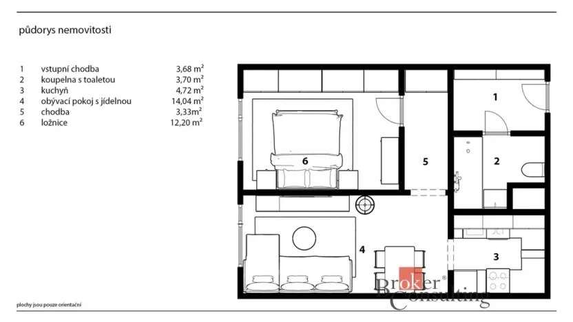 Prodej bytu 2+kk, Praha - Komořany, U vlečky, 42 m2