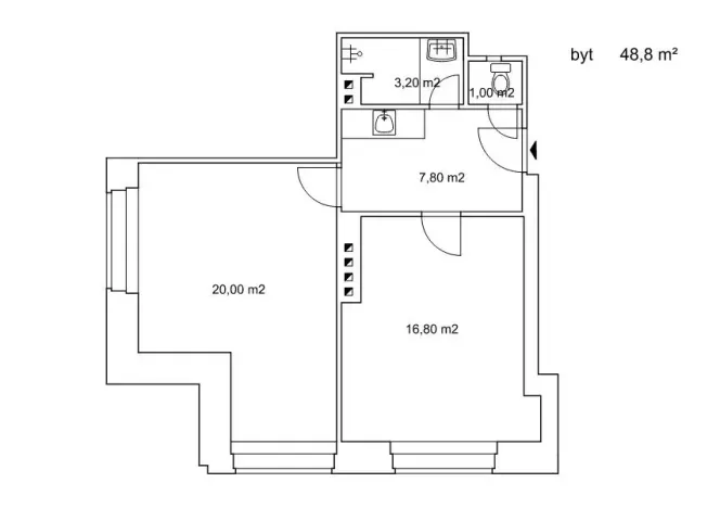 Pronájem bytu 2+1, Praha - Veleslavín, Veleslavínská, 45 m2
