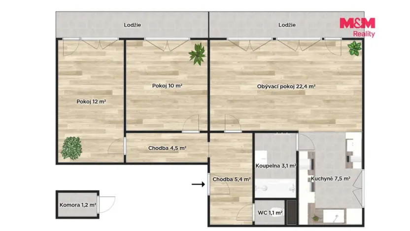 Pronájem bytu 3+1, Brandýs nad Labem-Stará Boleslav - Brandýs nad Labem, Kaštanová, 65 m2