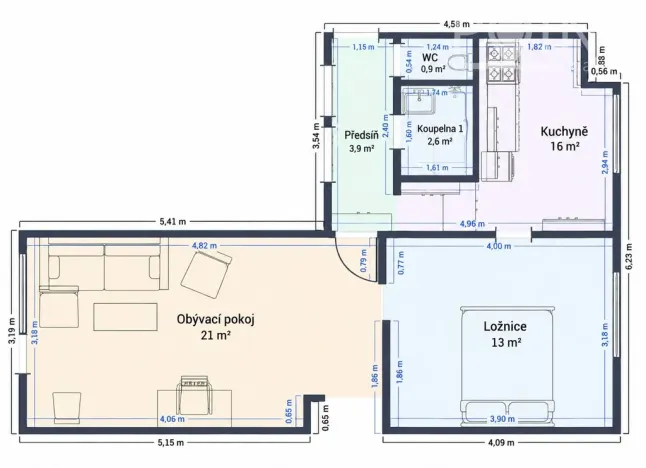 Prodej bytu 2+1, Adamov, Komenského, 55 m2