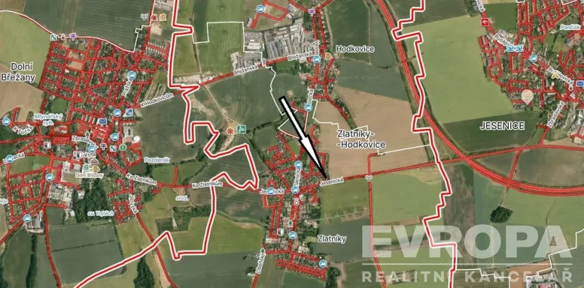 Prodej pozemku pro bydlení, Zlatníky-Hodkovice, Jesenická, 1301 m2
