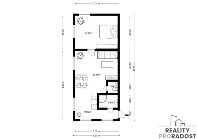 Pronájem bytu 2+kk, Vidnava, Fojtství, 58 m2
