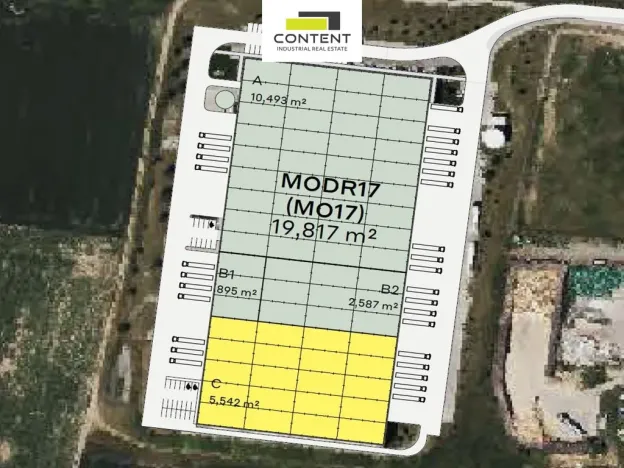 Pronájem výrobních prostor, Modřice, U Vlečky, 5542 m2