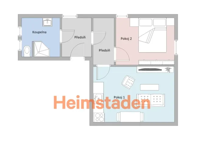 Pronájem bytu 2+kk, Ostrava - Kunčičky, Lihovarská, 47 m2