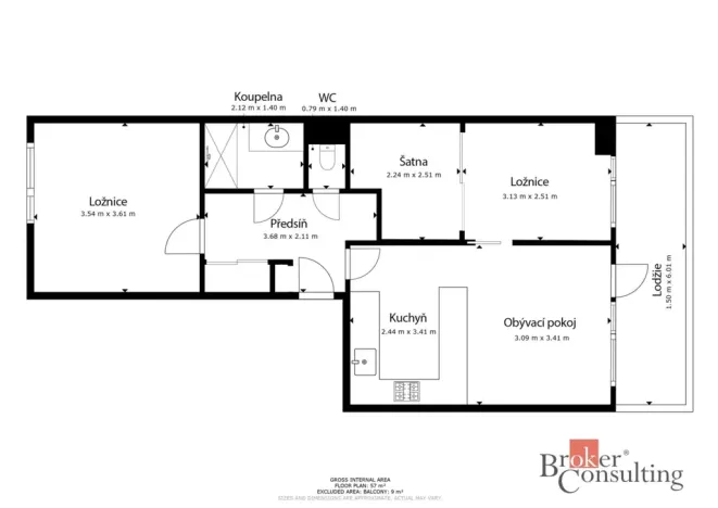 Prodej bytu 3+kk, Praha - Smíchov, Kroupova, 53 m2