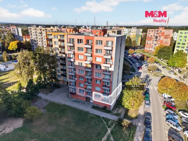 Prodej bytu 3+1, Jindřichův Hradec, sídliště Vajgar, 58 m2