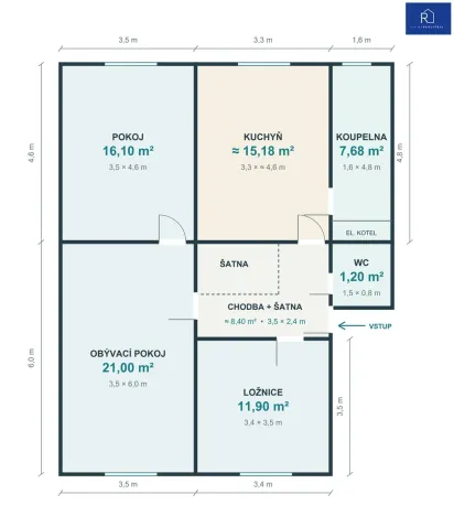 Prodej bytu 3+1, Dlouhá Loučka, Újezdská, 82 m2