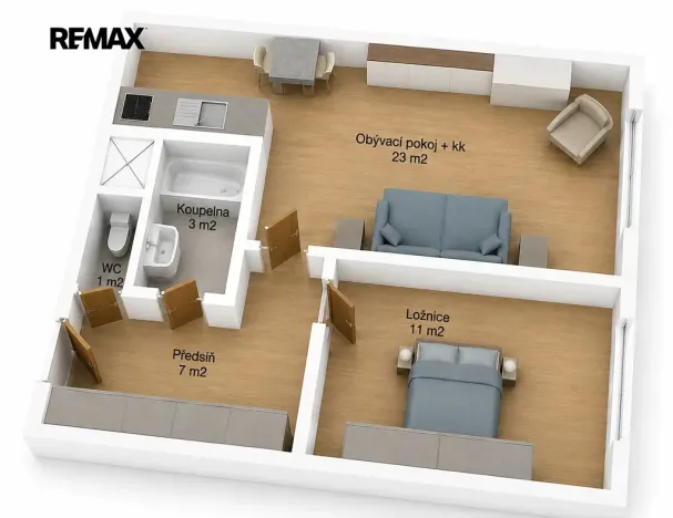 Pronájem bytu 2+kk, Praha - Stodůlky, Písková, 45 m2