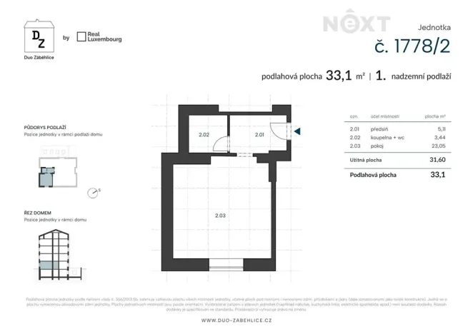 Prodej kanceláře, Praha - Záběhlice, U zákrutu, 33 m2
