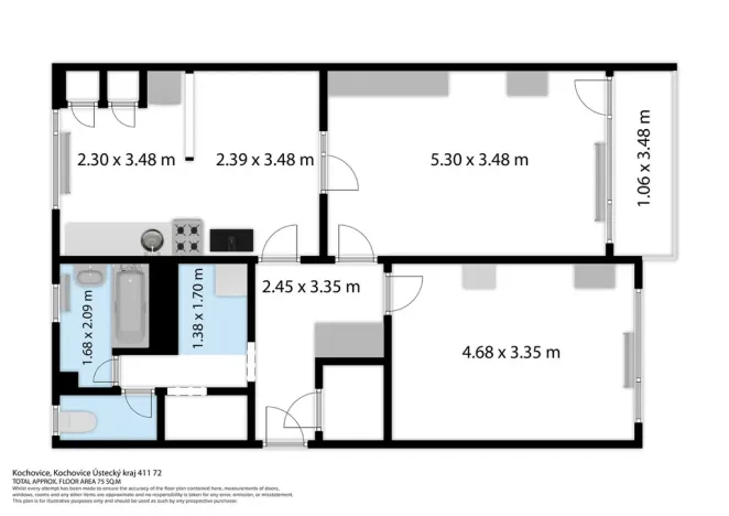 Prodej bytu 2+1, Hoštka, Lužická, 68 m2