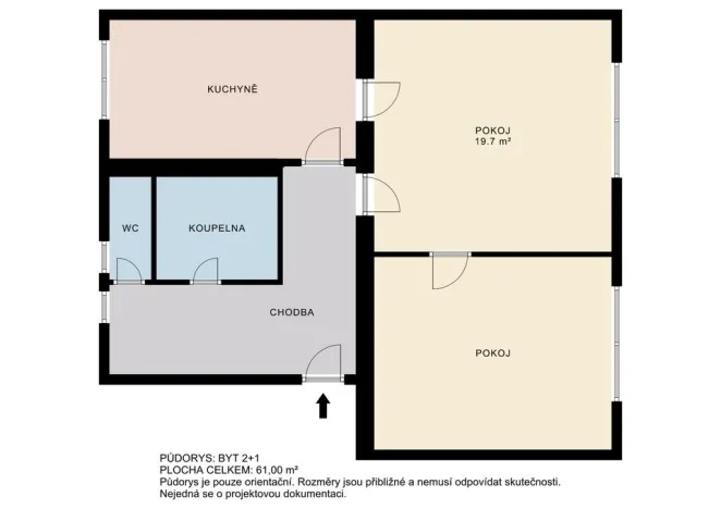 Pronájem bytu 2+1, Adamov, Opletalova, 61 m2