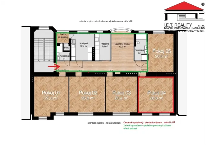 Pronájem bytu 1+kk, Ostrava, Nádražní, 25 m2