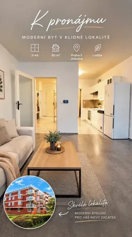 Pronájem bytu 2+kk, Praha - Jinonice, U kříže, 60 m2