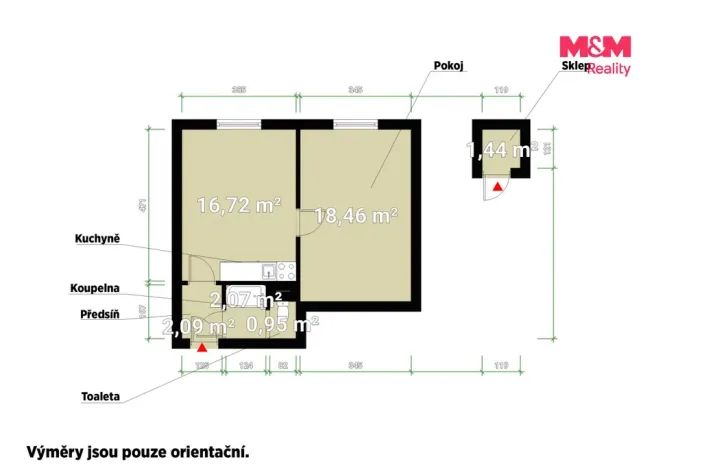 Prodej bytu 1+1, Plzeň - Skvrňany, Lábkova, 40 m2