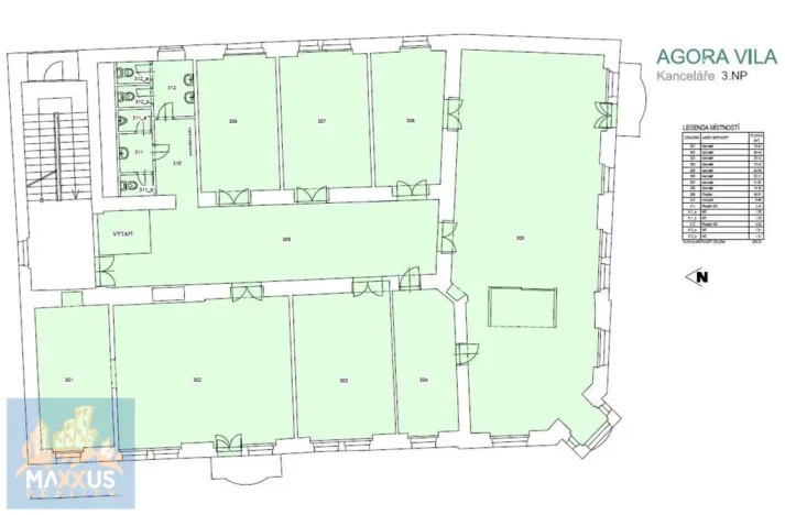 Pronájem kanceláře, Praha - Vinohrady, Chrudimská, 325 m2