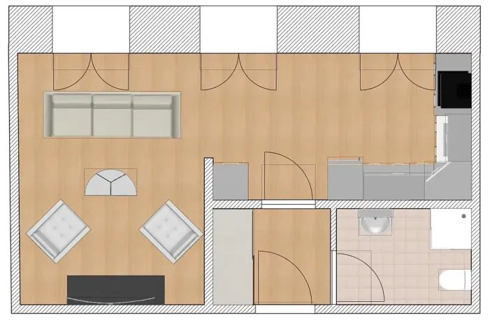 Pronájem bytu 1+kk, Brno, Tkalcovská, 30 m2
