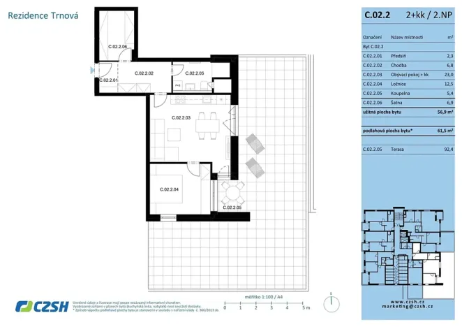 Prodej bytu 2+kk, Pardubice, Jozefa Gabčíka, 66 m2