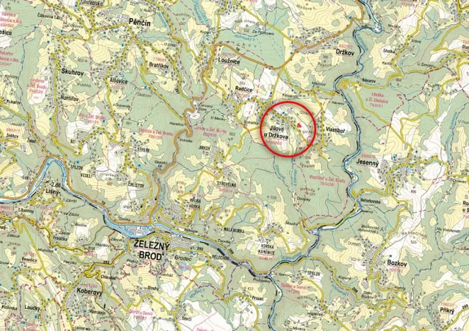 Prodej podílu pozemku pro bydlení, Jílové u Držkova, 672 m2