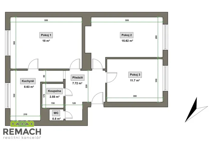 Pronájem bytu 3+1, Kněžpole, 67 m2