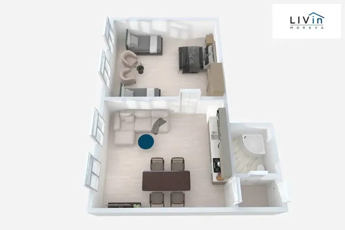 Pronájem bytu 2+kk, Olomouc, Masarykova třída, 62 m2