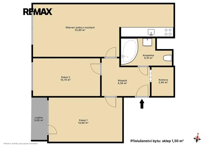 Prodej bytu 3+kk, Praha - Petrovice, Rezlerova, 64 m2