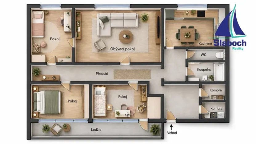 Prodej bytu 4+1, Louny, Šafaříkova, 88 m2