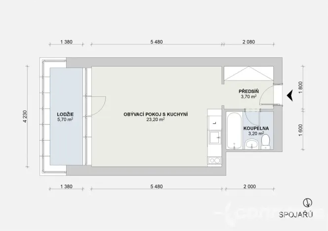Prodej bytu 1+kk, Praha - Zbraslav, Spojařů, 32 m2
