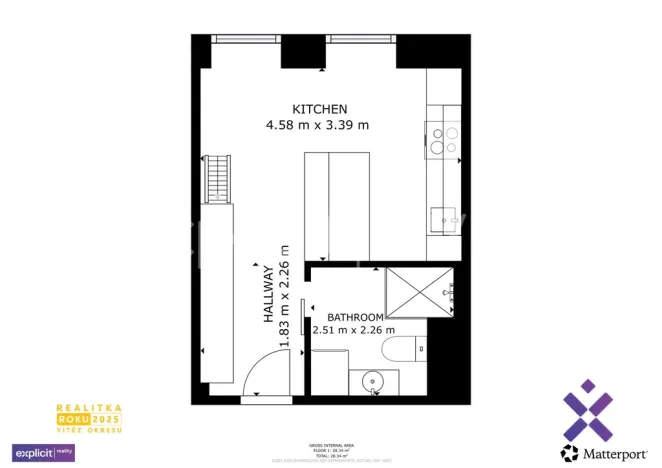 Pronájem bytu 1+kk, Zlín, Lorencova, 28 m2