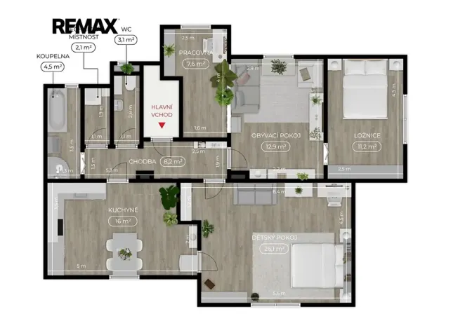 Prodej bytu 3+1, Strakonice, Chelčického, 91 m2