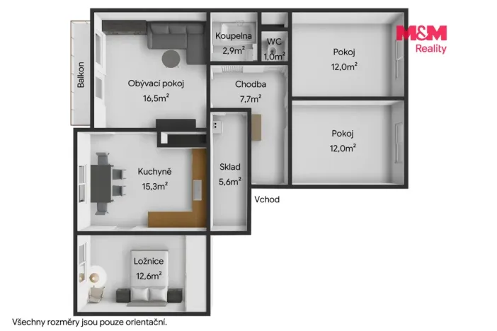 Pronájem bytu 4+1, Domažlice - Hořejší Předměstí, Petrovická, 89 m2