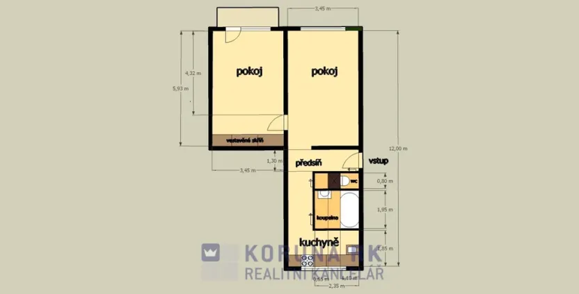 Pronájem bytu 2+1, České Budějovice - České Budějovice 2, J. Opletala, 60 m2