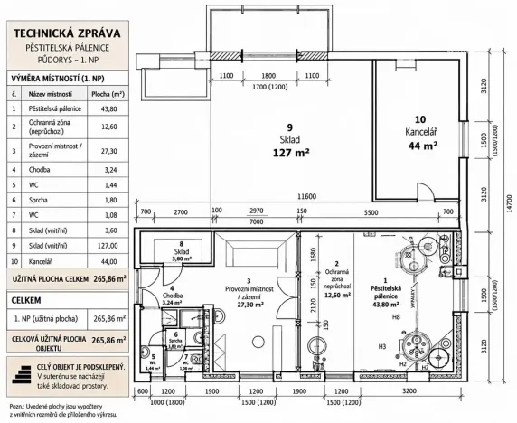 Pronájem výrobních prostor, Nová Ves u Chotěboře, 266 m2