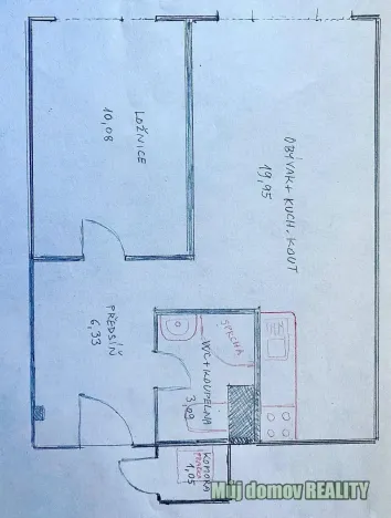 Pronájem bytu 2+kk, Praha - Krč, Na strži, 41 m2