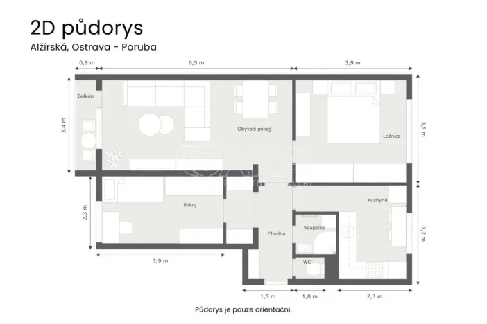 Prodej bytu 3+1, Ostrava - Poruba, Alžírská, 63 m2