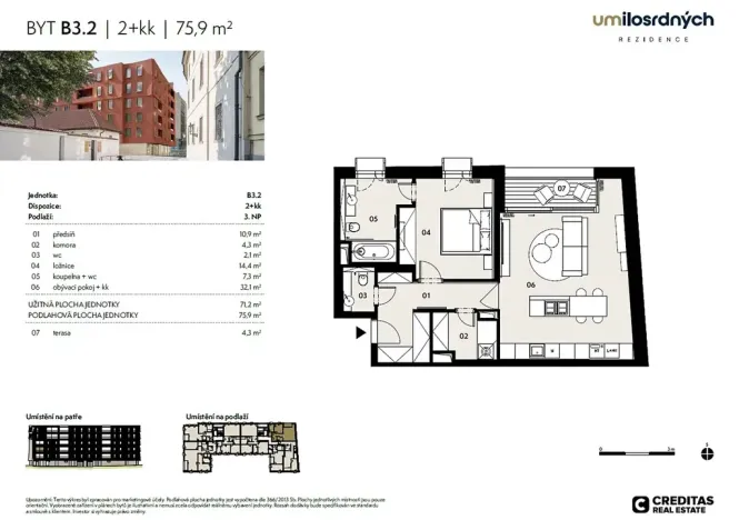 Pronájem bytu 2+kk, Praha - Staré Město, U milosrdných, 71 m2