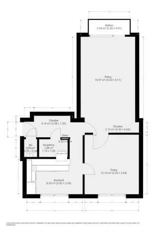 Pronájem bytu 2+1, Brno - Štýřice, Bakalovo nábřeží, 60 m2