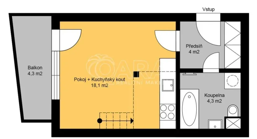 Pronájem bytu 1+kk, Dolní Břežany, Ke Kapličce, 30 m2