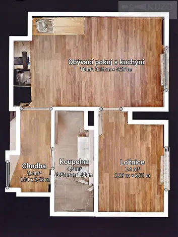 Pronájem bytu 2+kk, Příbram, Pod Haldou, 31 m2