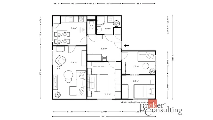 Prodej bytu 4+1, Nová Ves, 73 m2
