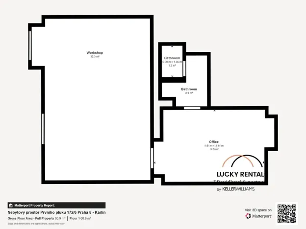 Pronájem obchodního prostoru, Praha - Karlín, Prvního pluku, 58 m2