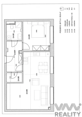 Pronájem bytu 2+kk, Ostrava, 30. dubna, 56 m2