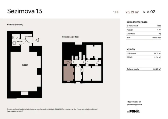 Pronájem - jiné, Praha - Nusle, Sezimova, 26 m2